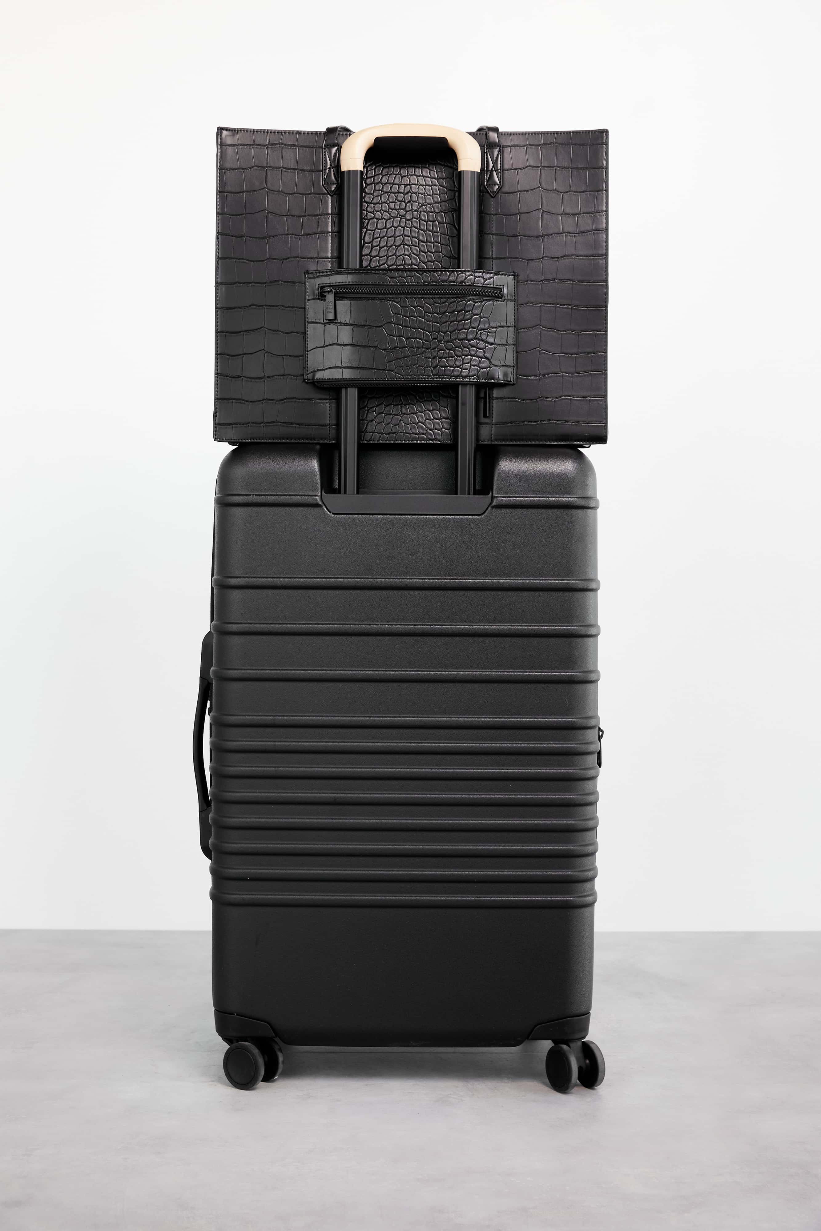 Resale The Large Work Tote in Black Croc