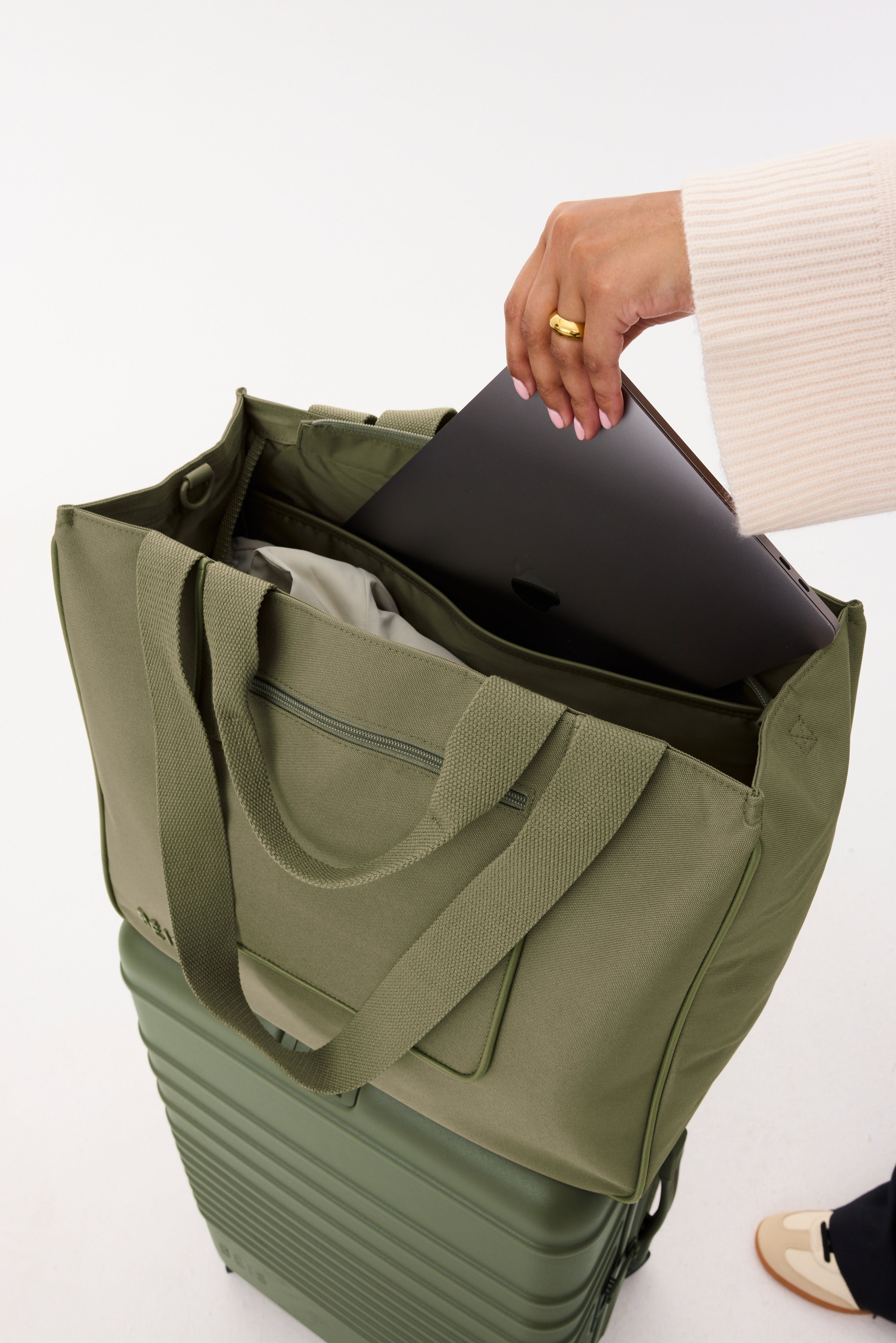 The East To West Tote in Olive