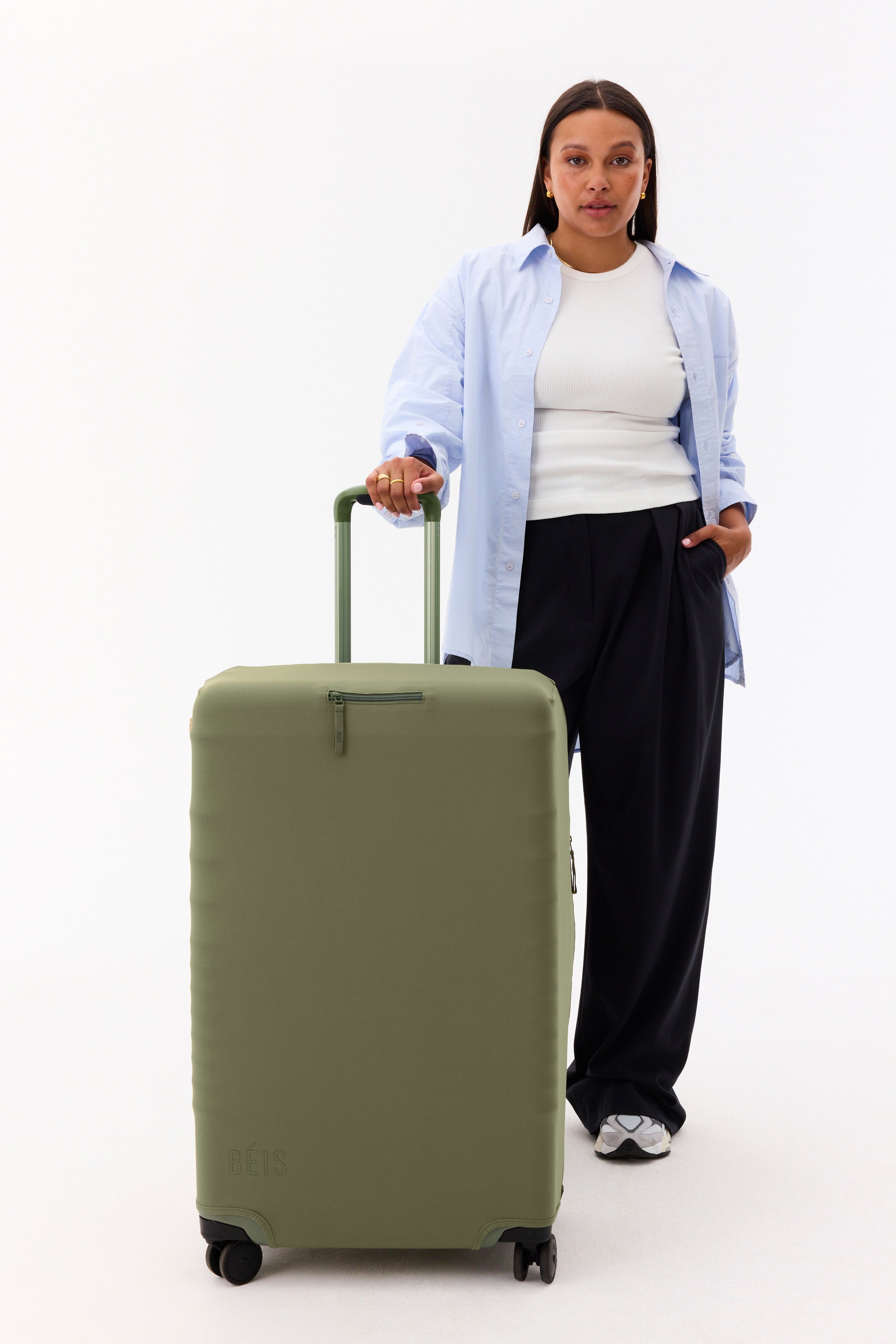 Resale The Large Check-In Luggage Cover in Olive